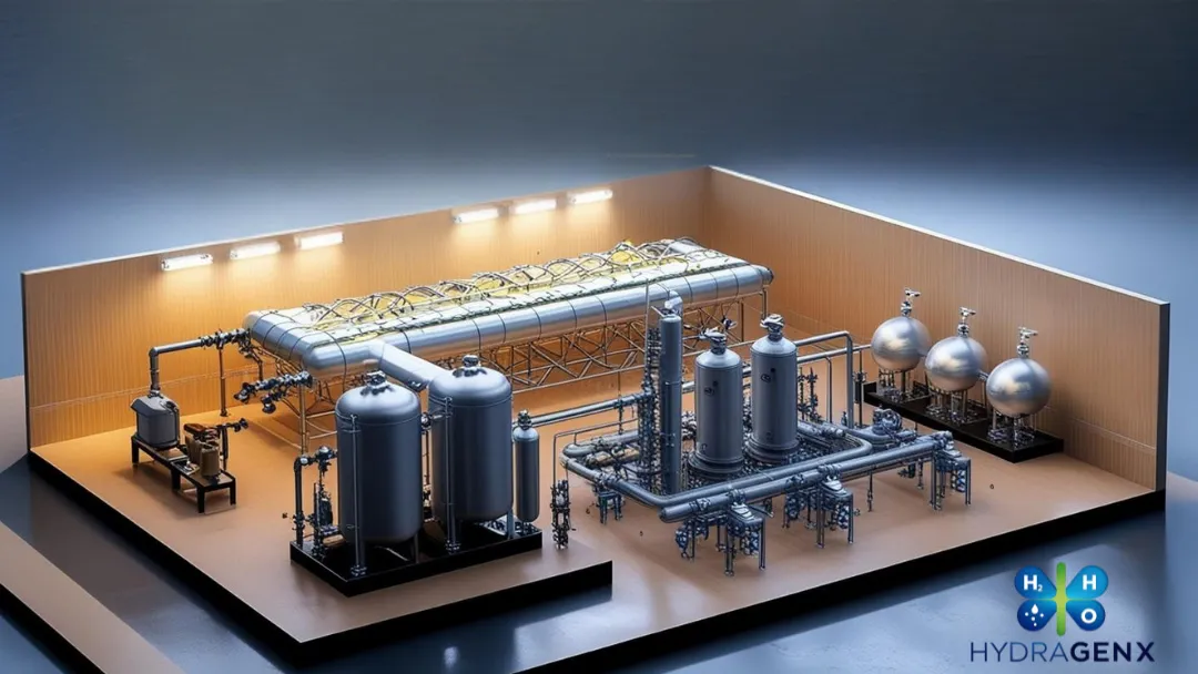 3D design of the whole hydrogen supply system with risk zone identification